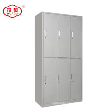 Vertikales stehendes Stahlmetall 6 Tür-Reihen-Schulkleidung Stahlturnhallen-Angestellter Locker